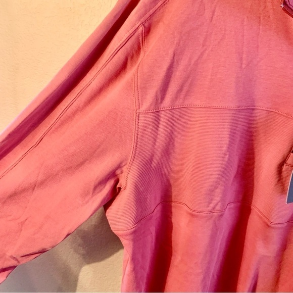 NWT Van Heusen Pullover Top Men’s Large Salmon 100% Cotton 1/4 Zip Ribbed Panel - Picture 8 of 12